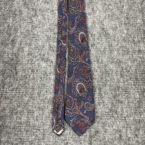 Christian Dior Monsieur Tie‎ Mens 55" Blue Abstract Silk Woven USA Made
